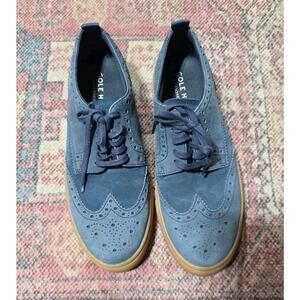 Cole Haan Mens GrandSeries Blue Suede Wingtip Sneakers Size 9 Casual Lace Up